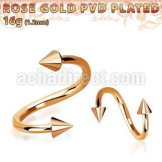 spettcn espiral ceja acero quirurgico pvd oro rosa conos 3mm mayorista
