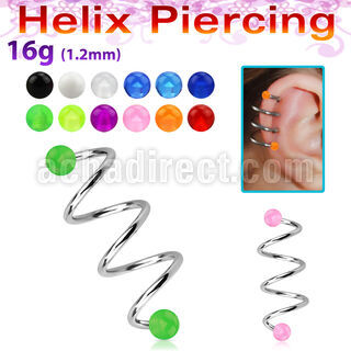 sphevb piercing espiral helix acero quirurgico triple pvd bolas 4mm distribuidor mayorista