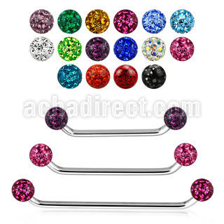 subbf5 barbell superficial industrial acero quirurgico 90 grados bolas multi cristal ferido 5mm mayorista