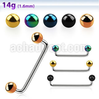 sudbt3 barbell superficial industrial acero 316l brillo espejo 90 grados bolas acero anodizado negro 3mm distribuidor