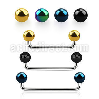 sudbt4 barbell superficial industrial acero 316l brillo espejo 90 grados bolas acero anodizado negro 4mm al por mayor