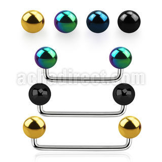 sudbt6 barbell superficial industrial acero 316l brillo espejo 90 grados bolas acero anodizado negro 6mm distribuidor mayorista