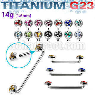 sudtaf5d barbell superficial industrial acero quirurgico rosca interna 90 grados titanio g23 5mm multi cristal ferido colores al por mayor