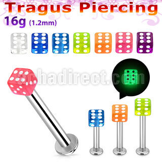 tlbgld3 labret tragus acero 316l base redonda 2 5mm tragus piercing dado acrilico 3mm brilla oscuridad distribuidor mayorista