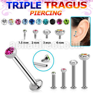 tlbirc piercing labret tragus acero 316l rosca interna joya bisel 1 5mm 4mm piercing tragus triple distribuidor mayorista