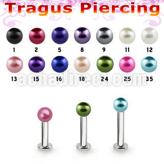 tlbpr3 labret tragus acero 316l base redonda 2 5mm tragus piercing perla falsa 3mm venta