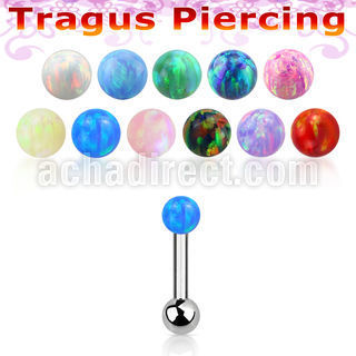 trg32 barbell tragus acero quirurgico bola opalo 3mm bola acero liso 3mm venta