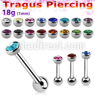 trg47 barbell tragus acero quirurgico bola parte superior media joya bolas acero liso