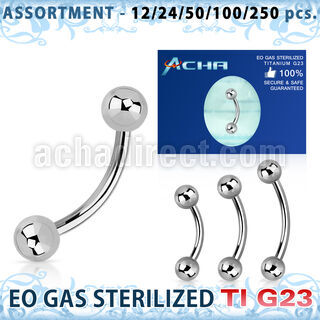 ublk468 surtido piercings surtido 250 50 piercings esterilizados bananas ceja titanio g23 bolas 3mm 8mm 12 distribuidor