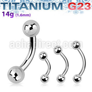 ubnb4 titanium g23 banana 14g two 4mm balls