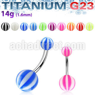 ubnbe piercing ombligo titanio g23 bolas pelota playa acrilicas 5 8mm venta