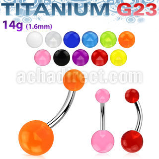 ubnuv piercing ombligo titanio g23 bolas acrilico uv 5 8mm distribuidor