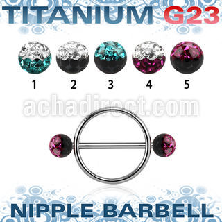 uefnpe5 pezonera redonda acero 316l barbell titanio g23 bolas multi cristal ferido 5mm tonos distribuidor