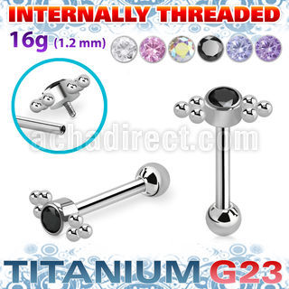 uhein21 titanium barbell balls cluster bezel ball internal