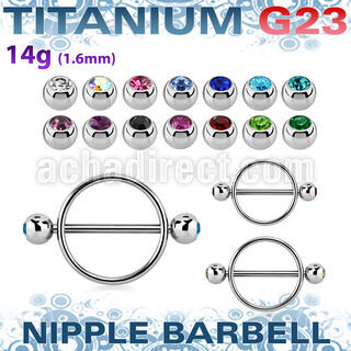 ujbnpe5 pezonera redonda acero quirurgico barbell titanio g23 bolas joya 5mm cristal bisel al por mayor