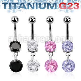 umcdz407 piercing ombligo titanio g23 bola joya bisel 5 8mm zirconia redonda 8mm 10mm mayorista
