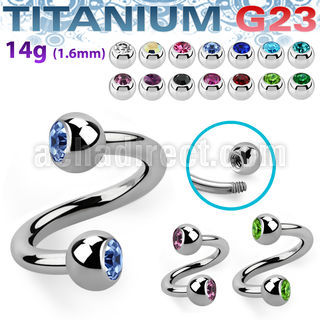 uspjb4 espiral titanio g23 bolas joya bisel 4mm al por mayor