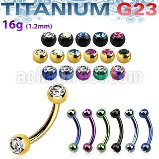 utbne2c banana ceja titanio g23 anodizado bolas joya bisel 3mm mayorista