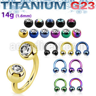 utcbjb5 barbell circular titanio g23 anodizado bolas 5mm joya cristal bisel distribuidor mayorista