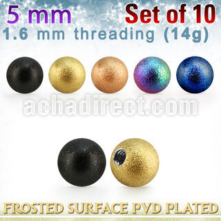 xfobt5g pack 10 bolas acero 316l pvd 5mm superficie efecto esmerilado rosca distribuidor
