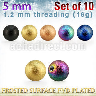 xfobt5s pack 10 bola acero 316l pvd 5mm superficie efecto esmerilado rosca distribuidor