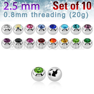 xjb25xs pack unidades bolas acero quirurgico acabado brillo espejo cristal engastado rosca g