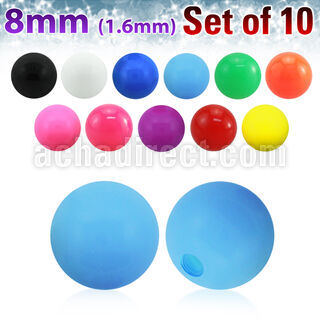 xsab8 set 10 bolas acrilicas 8mm colores solidos rosca venta