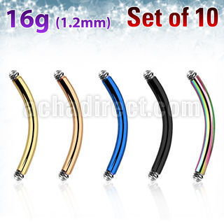 xtbn16g pack 10 barras bananas ceja acero 316l anodizado rosca 8mm 16mm distribuidor