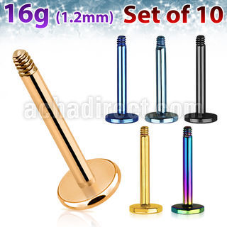 xtlb16g pack 10 barras labrets acero 316l anodizado rosca mayorista