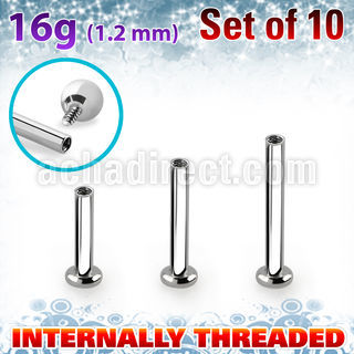 xtrlbic set 10 labret tragus acero 316l base redonda 2 5mm rosca interna distribuidor