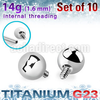 xubal5i titanium g23 5mm balls internally threaded posts