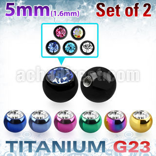 xujbt5g pack 2 bolas g23 anodizado 5mm cristal bisel rosca mayorista