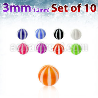 xuvbe3 set 10 bolas acrilico uv pelota playa 3mm rosca al por mayor