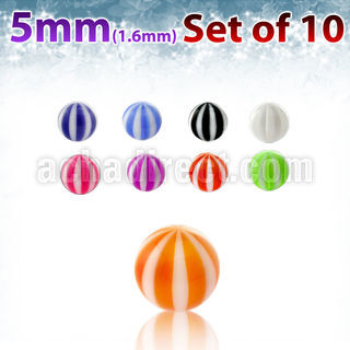 xuvbe5 set 10 bolas acrilico uv pelota playa 5mm rosca distribuidor