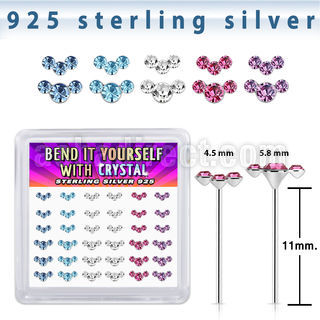 y36cumxm silver bend it yourself nose studs 22g colors 36