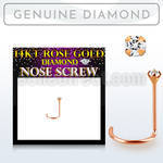 14kt rose gold nose screw w 1.5mm clear prong set diamond