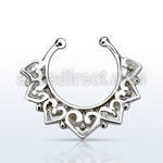 agsepd11 falso septum plata 925 1mm amplio grabado vintage indio 12mm mayorista
