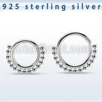 agspv18 aro continuo plata 925 piercing septum con 1mm cuentas inferior venta