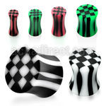 apck dilatacion plug doble flare acrilico solido cuadros negros blancos venta