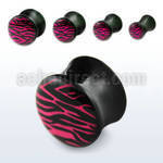 apgr dilatacion plug doble flare acrilico negro logo rayas cebra rosas negras joyeria 80's retro al por mayor