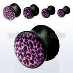 apgz dilatacion plug doble acrilico negro logo estampado leopardo rosa negro joyeria 80's retro mayorista