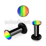 aprxa plug flare unico acrilico negro logo arcoiris anillo goma 3mm venta