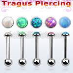 bber63 barbell tragus para cartilago acero quirurgico 3mm opalo sintetica bola 3mm al por mayor