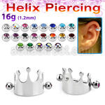 bber67 piercing cartilago acero quirurgico corona barbell bolas joya bisel 3mm mayorista