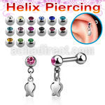 bber83 barbell helix acero quirurgico bola 4mm joya bisel lado bola 4mm acero liso colgante tulipan plata al por mayor