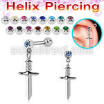 bber85 barbell helix acero quirurgico longitud colgante bolas acero quirurgico multi cristales colgante punal colgante laton chapado plata