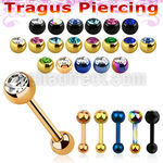 bbert35 barbell tragus acero quirurgico anodizado bola joya bisel 4mm bola 3mm 6mm al por mayor
