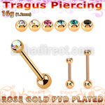 bbertt57 barbell tragus acero quirurgico pvd oro rosa bola 2 5mm joya bisel bola 3mm 14 6mm distribuidor
