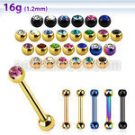 bbetjb25 barbell ceja acero 316l anodizado bolas joya 2 5mm cristal bisel 6mm 14mm al por mayor