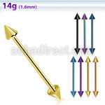 bbitcn4 barbell industrial acero quirurgico anodizado conos 4mm al por mayor